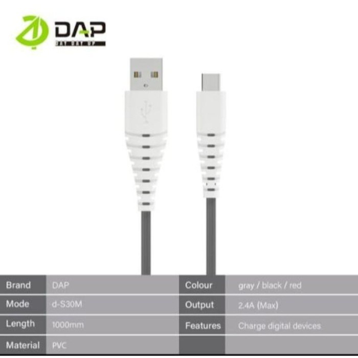 kabel data Micro 100cm Fast Charging DAP D-S30M