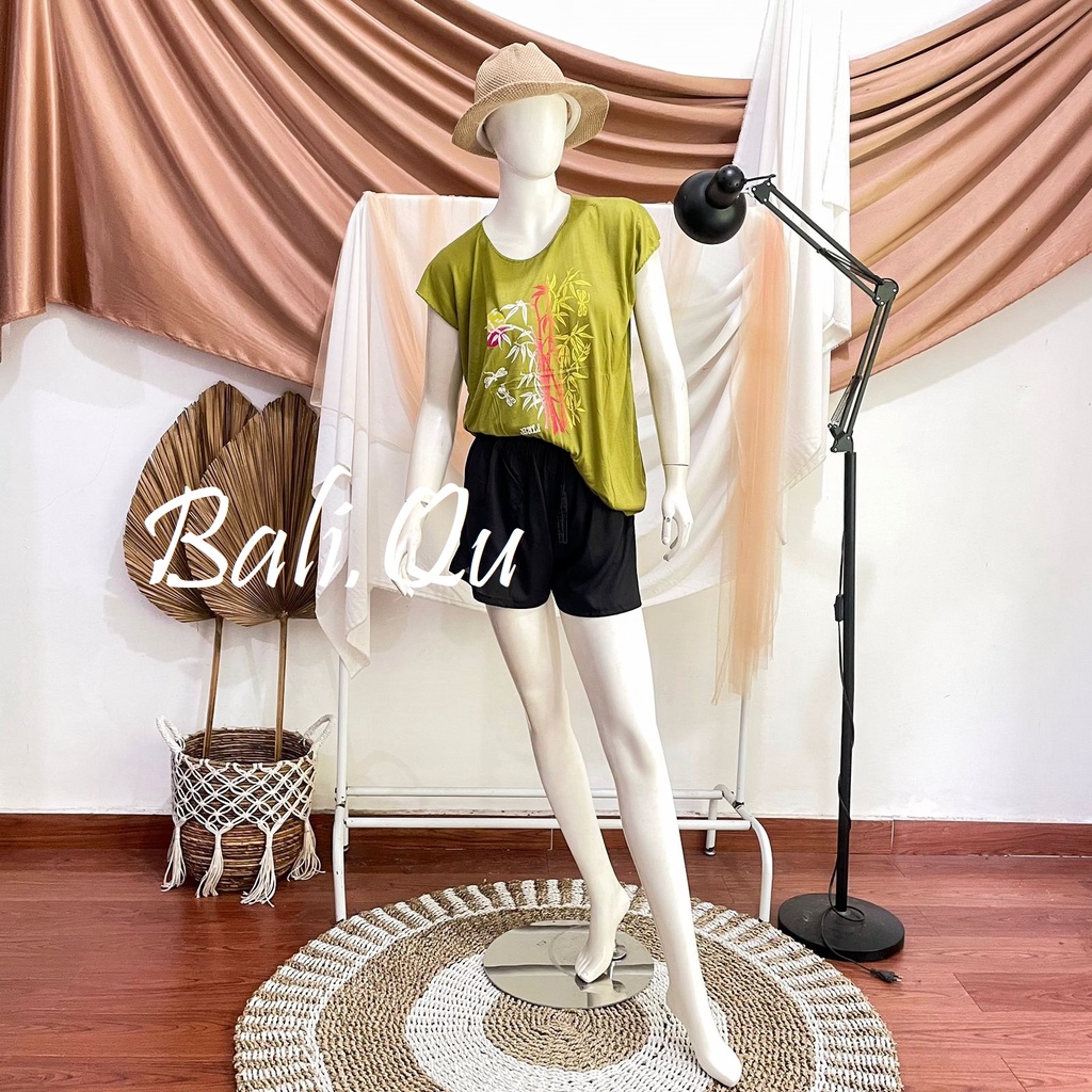 Baju Atasan Kaos Bambu Bali XL Kain Halus-ARMY
