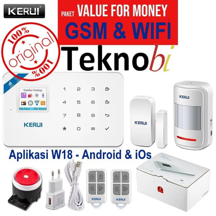 Jual KERUI W18 GSM WIFI Home Alarm Security Sistem APP IOS Android ...