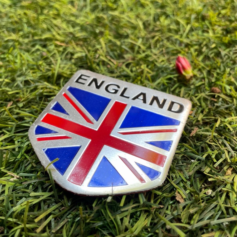 sticker motor mobil inggris emblem logo england alumunium union jack