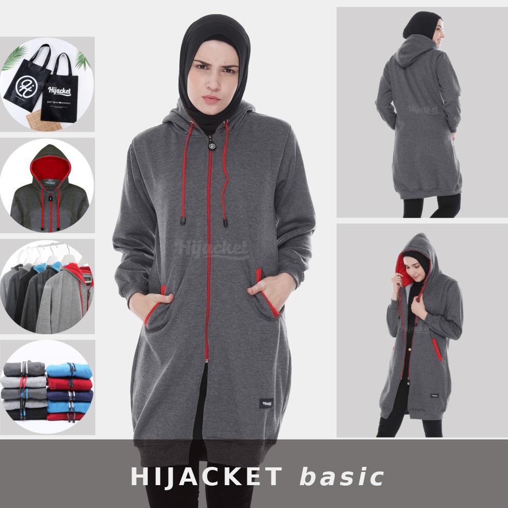 HIJACKET BASIC jaket wanita ALL VARIAN WARNA BAHAN FLEECE SOFTOUCH BIG SIZE XXL-8