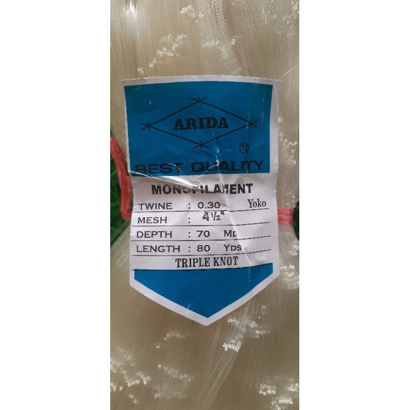 jaring ikan arida 4 1/2 inch 70 /80 yard