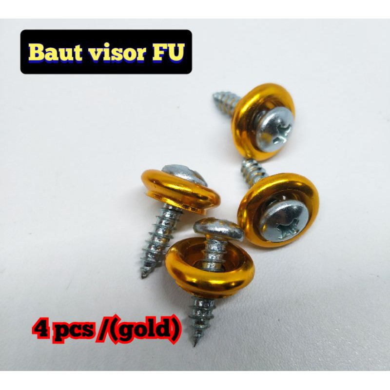 baut visor satria fu universal + ring monel cnc gold