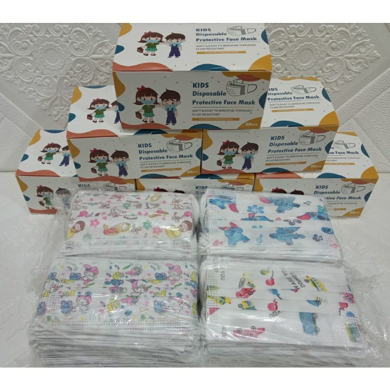 Masker Anak Earloop/Cantol 3Ply Halus Tebal