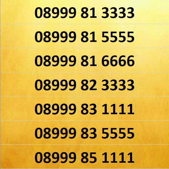 Nomor Cantik Kartu Tri - Three 11 Digit Kuartet A - 1111 - 3333 - 7777