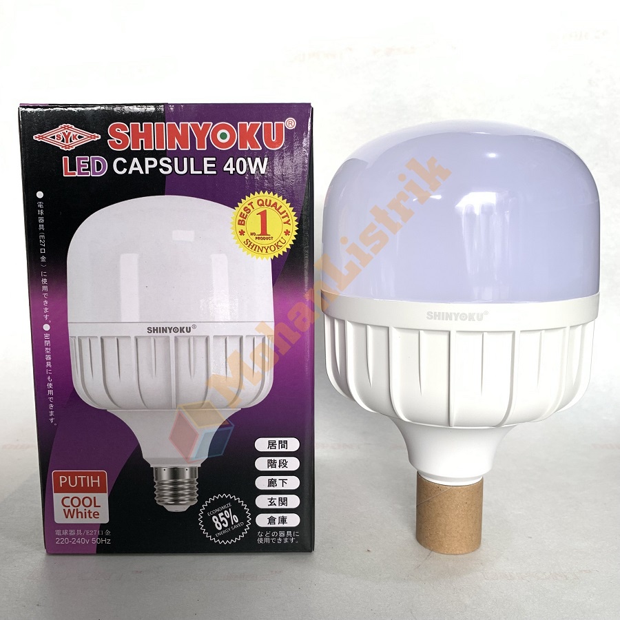 Lampu Led Capsule Garansi Shinyoku Bohlam Led Capsule 20W 30W 40W 50W - Putih