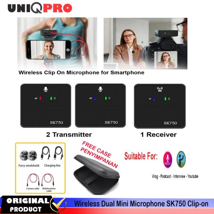 Microphone Mic Clip On Wireless Camera HP Uniqcam SK750 Mikrofon Dual