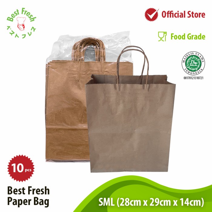 

Terlaris Best Fresh Paper Bag Brown / Cokelat isi 10 Pcs - Petit