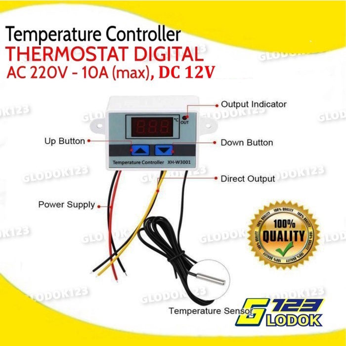 Thermostat Digital AC 220V Termostat Alat Pengatur Suhu W3001