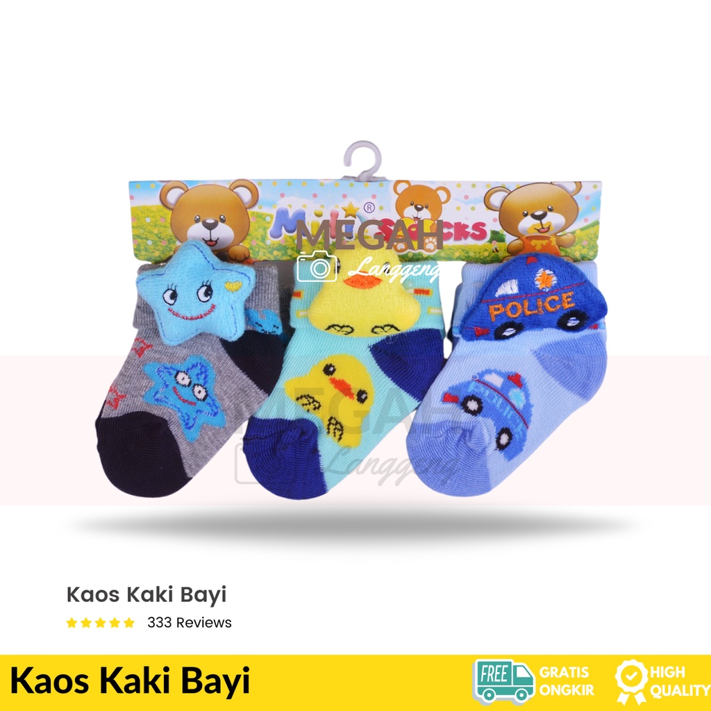 Kaos Kaki Bayi (isi 6 &amp; 12 pasang) kaos kaki bayi boneka 3D / kaos kaki baby 3in 1 motif karakter lucu - Kaus Kaki Katun Anak Untuk Bayi -Kado untuk bayi, Kaus Kaki Kartun Bayi - Kaos Kaki Bayi / Kaos Kaki Bayi isi 3 /Kaos Kaki Newborn / Kaos Kaki 3in1