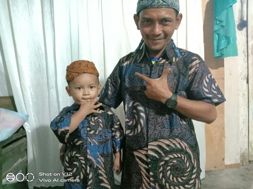 Batik Couple Keluarga Sania Ruffle Ori Ndoro Jowi Dnt Velvet Biru