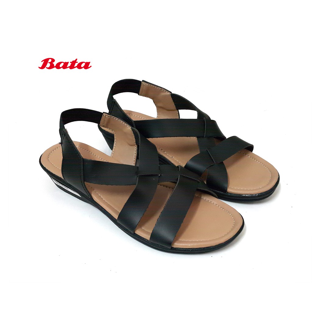  BATA  Ladies Sepatu Sandal  Wanita  Wedges Hitam Coklat 