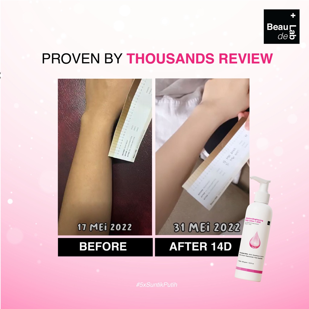 Beaudelab Brightening Body Lotion AHA | Lotion Pemutih Badan Extra Sunscreen | Lotion Serum AHA Penghilang Bekas Luka-2