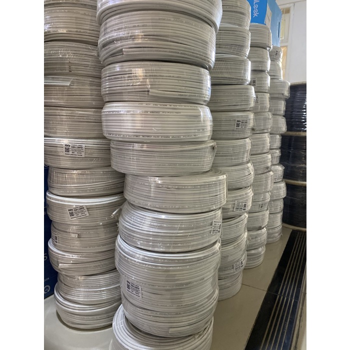 Kabel Roll - Kabel Cctv Rg59 Rg59P Putih 50M 50 Meter Edge 1 Roll Coaxial Power