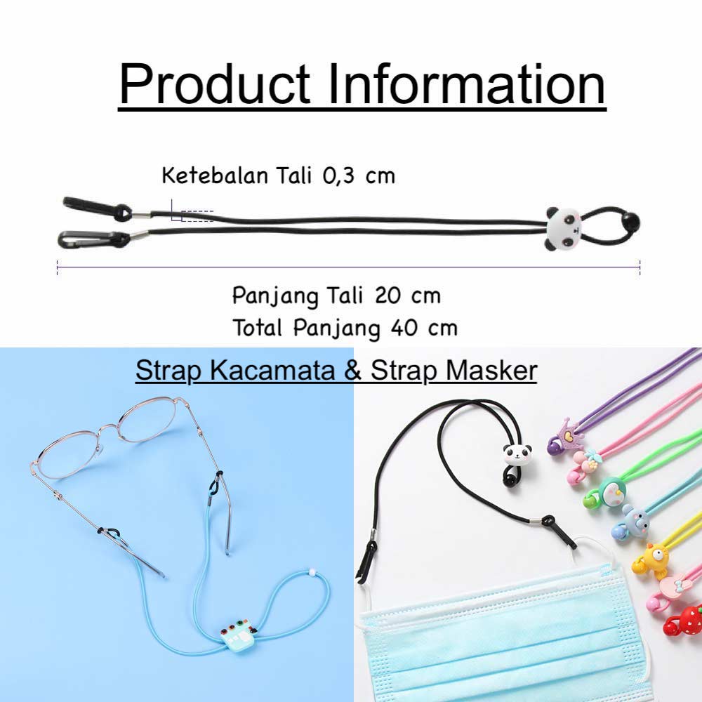 Tali Strap Earhook Kacamata &amp; Masker Anak dan Dewasa - Penahan Anti Jatuh - Spandex - TL8094 ( Group )