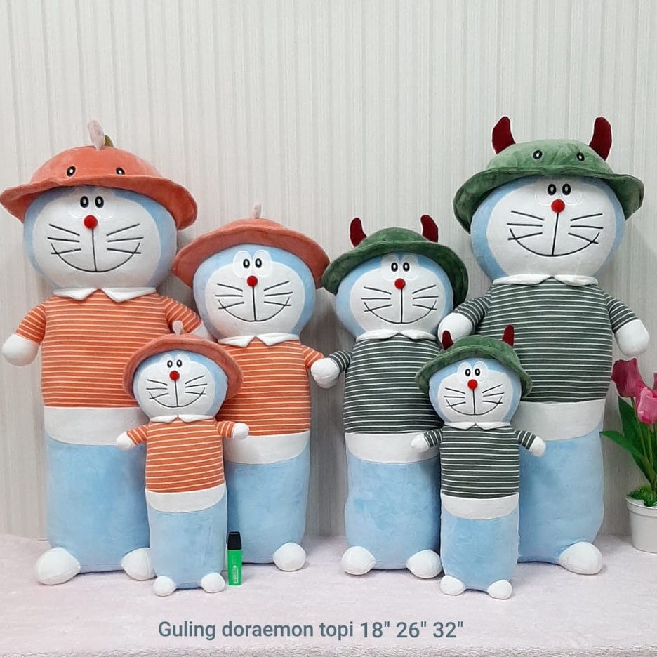 Boneka Bantal Guling Doraemon Topi Besar Big 85cm import kado hadiah anak