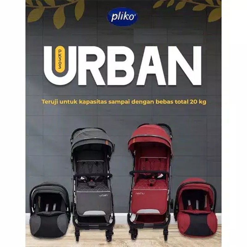 Stroller Pliko BS 580 with Car Seat PK 03 B Urban Travel System Pliko Urban Kereta Bayi Multifungsi