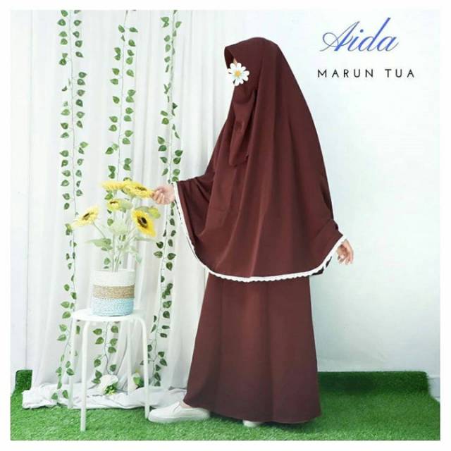 Ready Gamis Set AIDA Syar'i ORIGINAL Free Cadar Tali