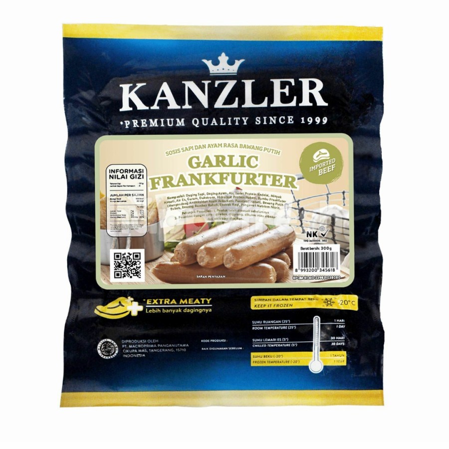

KANZLER SOSIS GARLIC FRANKFURTER 300 GR