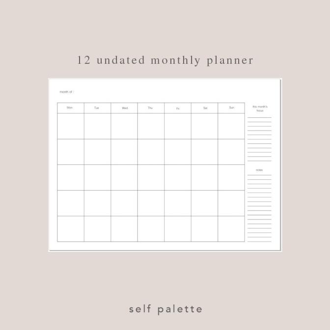 

Undated Planner Self Palette (Blush Pink and Ash Grey)