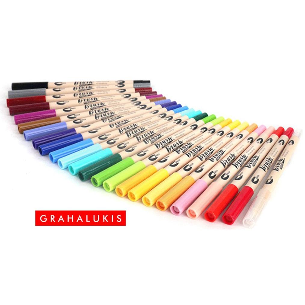 

[(BAYAR DITEMPAT) DS Brush Pen Waterbased Marker (VARIAN WARNA 1)