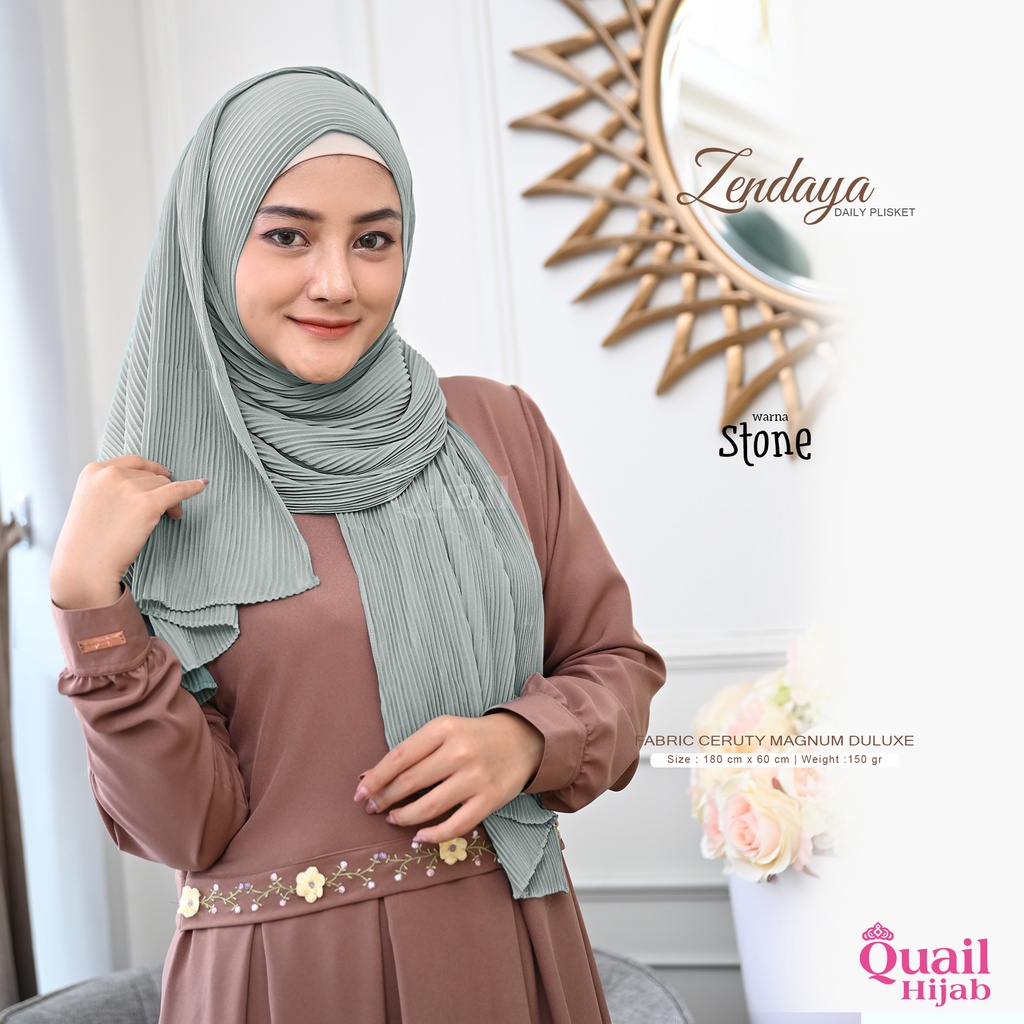 Quail Hijab - ZENDAYA PASHMINA PLISKET ORI QUAIL-8
