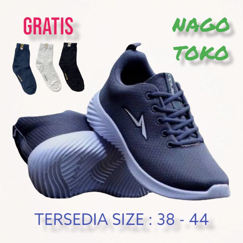 Sepatu Sport Pria Merk Ando Tapak Putih