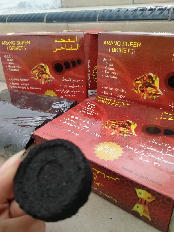 Bisa Cod Areng Arang Super (briket) Bakar Dupa Arab Menyan Kemenyan Gahru Gaharu