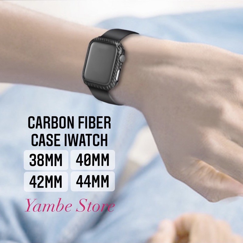 Case Carbon iWatch Apple Watch Bumper Carbone 38mm 40mm 42mm 44mm iwo