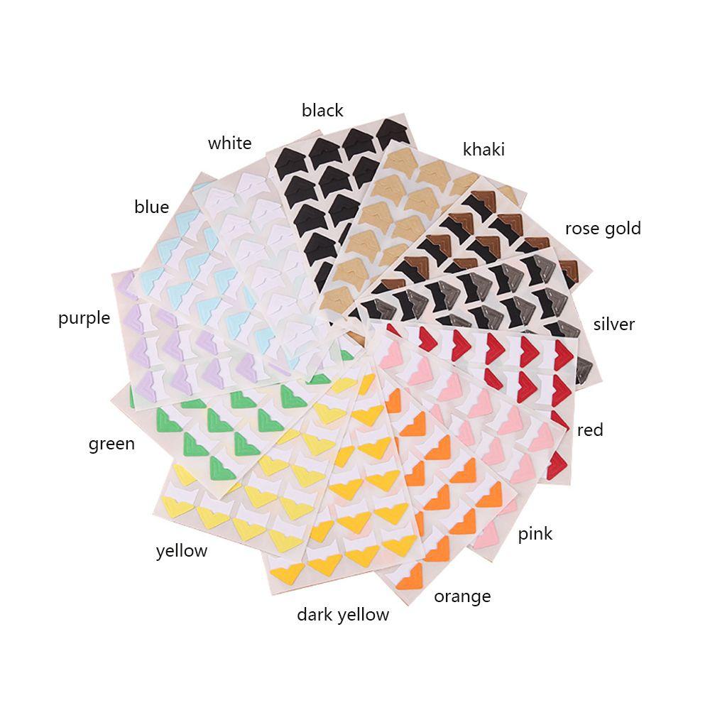 [Elegan] Stiker Sudut DIY 14warna Dekorasi Rumah Kraft Paper Vintage Scrapbook Sticker