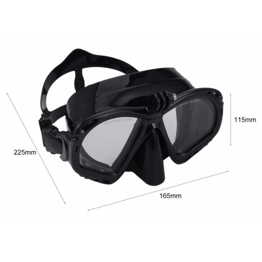 Kacamata Selam Scuba Diving Snorkeling with GoPro Mount - AS304 - Black / Kacamata Snorkling