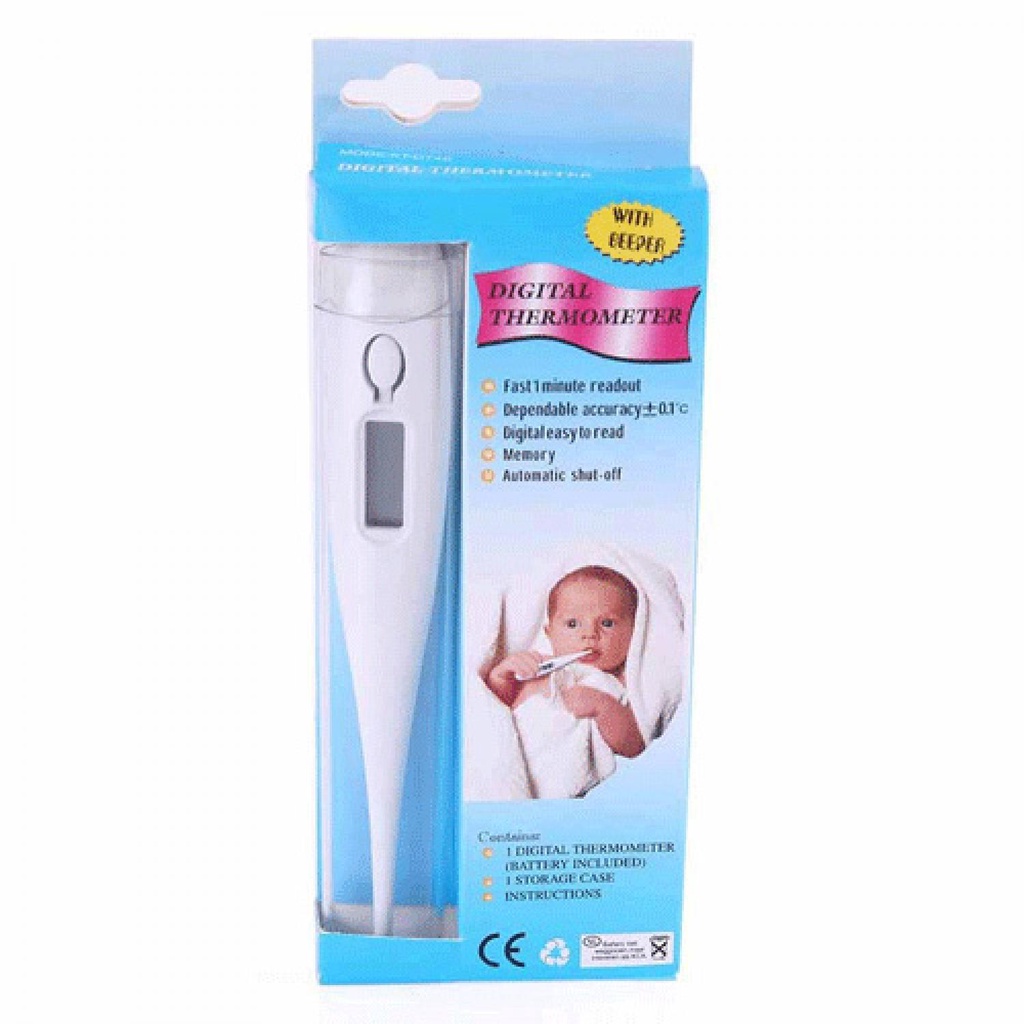 COD Digital Thermometer with Beeper Termometer Digital Putih untuk Mulut Ketiak dan Rectum Thermometer Bayi Thermometer Digital Alat Pengukur Suhu Badan Tubuh Bayi Baby Anak Dewasa termometer mulut ukur ketiak