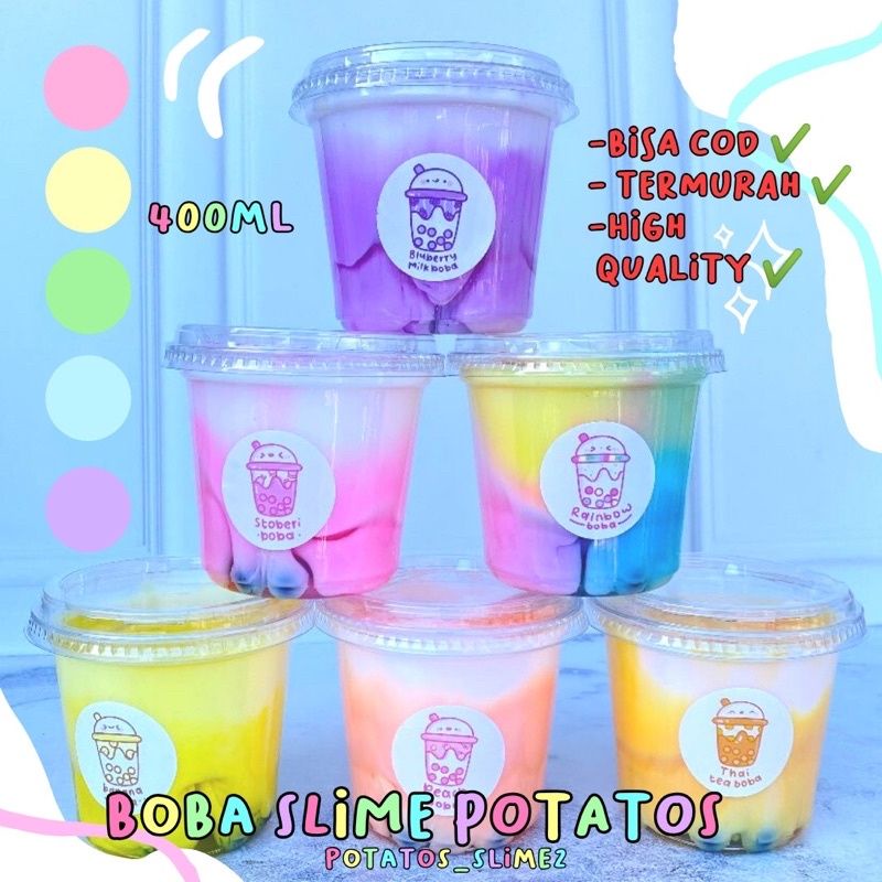 Boba Slime Potatos | Potatos Slime TERMURAH UKURAN 400ml