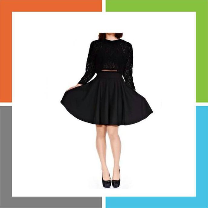 Barang Berkualitas rok wanita MIDI FLARE SKIRT ROK PAYUNG PENDEK ROK PAYUNG POLOS BANTING HARGA
