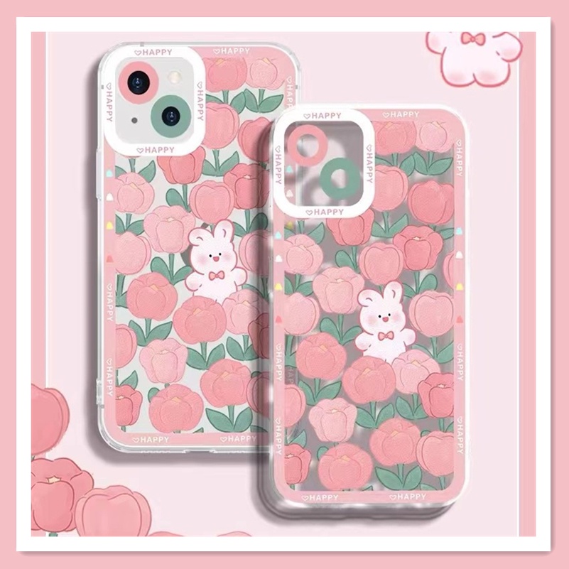 REALME Soft Case Silikon TPU Motif Bunga Pink 50A C21Y C25 C25s C25Y C21 C20 C15 C12 C11 8i 8 7 Pro 5 5s 5i 6i C21 C3