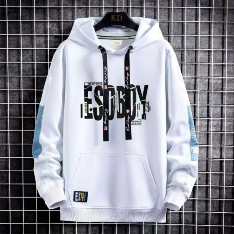 Fashion style- sweater hoodie Esoboy/hoodie fleece tebal/hoodie esoboy warna putih