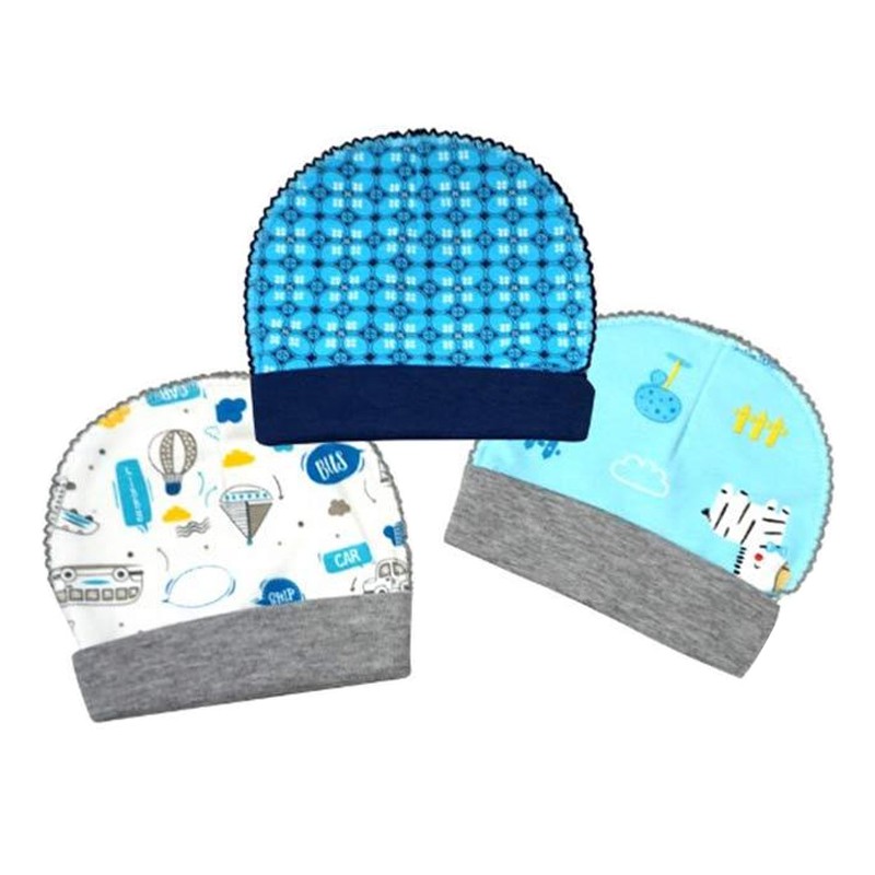 Libby Baby Topi Bulat Batik Boy Biru Topi Libby Bayi Newborn