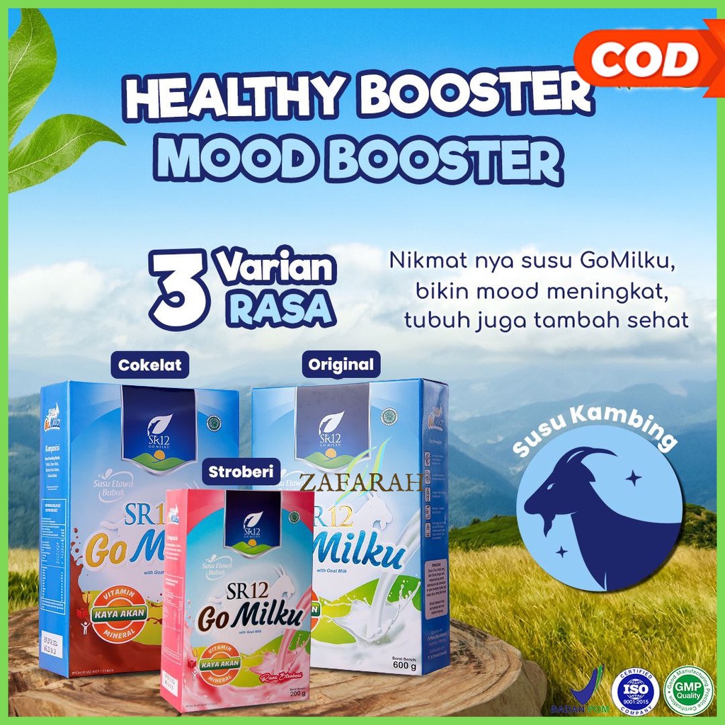 Susu Kambing Etawa SR 12 Gomilku / Susu Go Milku SR12 Premium Susu Penggemuk Badan Solusi Masalah Pernafasan 200 GR