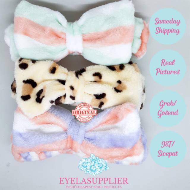 Bandana Handuk Mandi Penahan Rambut Facial Headband Bowtie