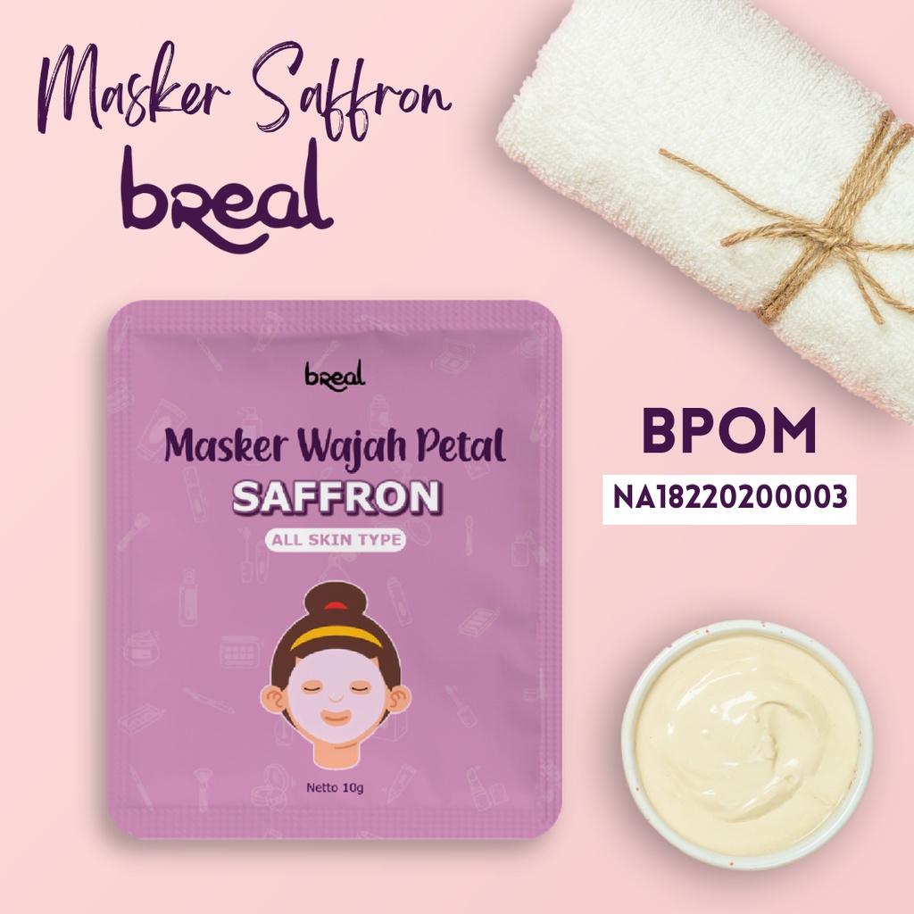 Masker Jerawat dan Bekas Jerawat Auto Glowing Masker Organik Saffron Safron Organic BREAL BPOM