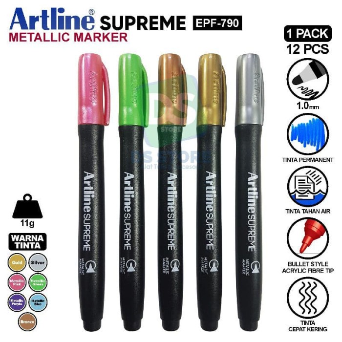 

Artline spidol supreme metallic marker EPF 790