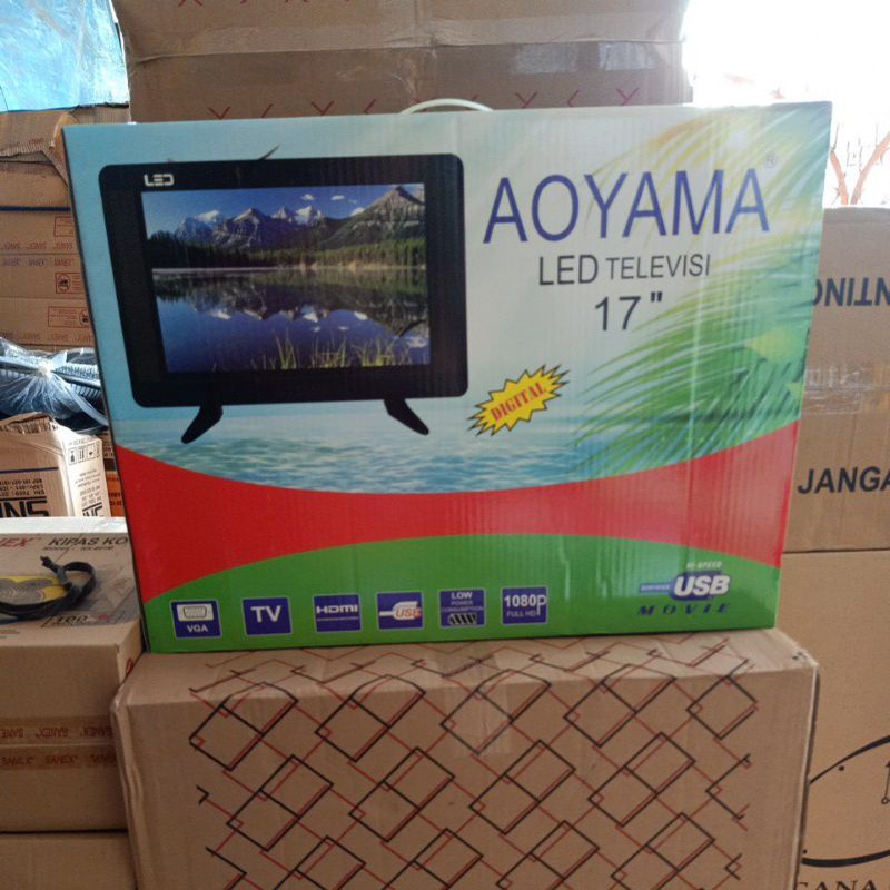 TV LED 17" Tv Digital  HD Display 1080p  Tv Usb Tv AOYAMA - 17 INCH