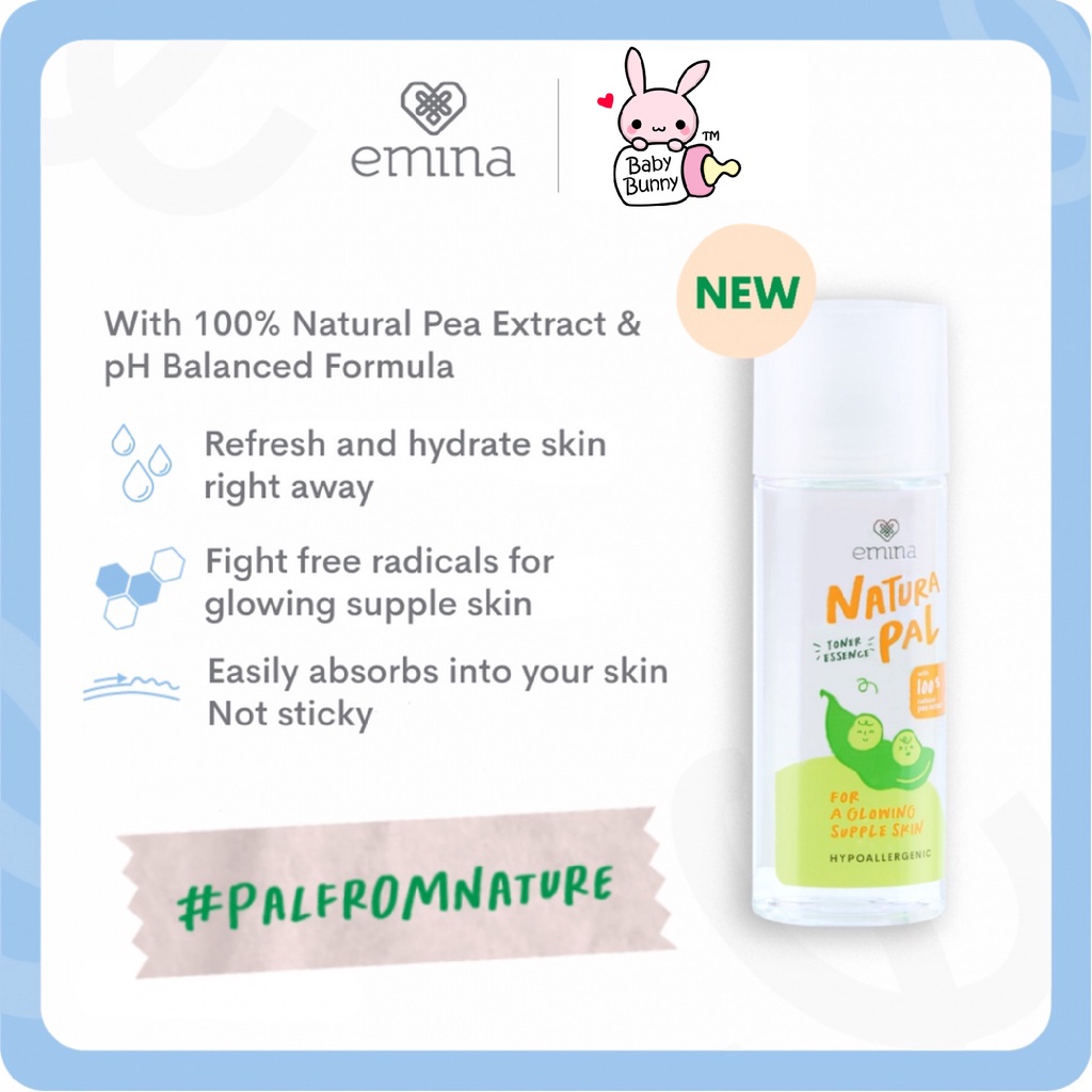 ❤ BELIA ❤ EMINA Natura Pal Toner Essence | Serum | Gel Cleanser | Gel Moisturizer | Perawatan Wajah | BPOM