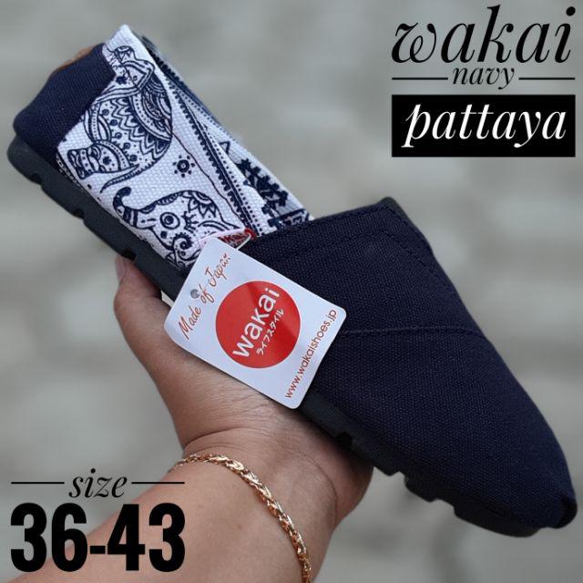 Sepatu wakai motif rajut PREMIUM grade ori [ PART 3 ]-Navy pattaya