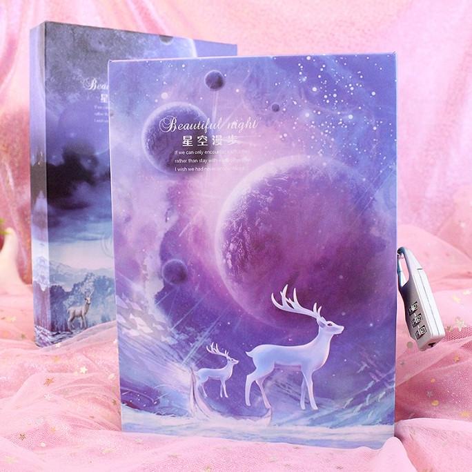 

Office & Stationery | Buku Tulis | Buku Tulis / Notebook Beautiful Night | Buku Diary Dengan Gembok Angka | Best Seller