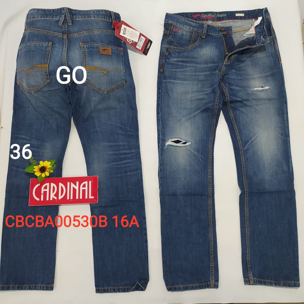 bb I 36 CARDINAL CBCBA Celana Panjang Jeans Reguler Fit Slim Fit Straight Slim Bawahan Laki-Laki