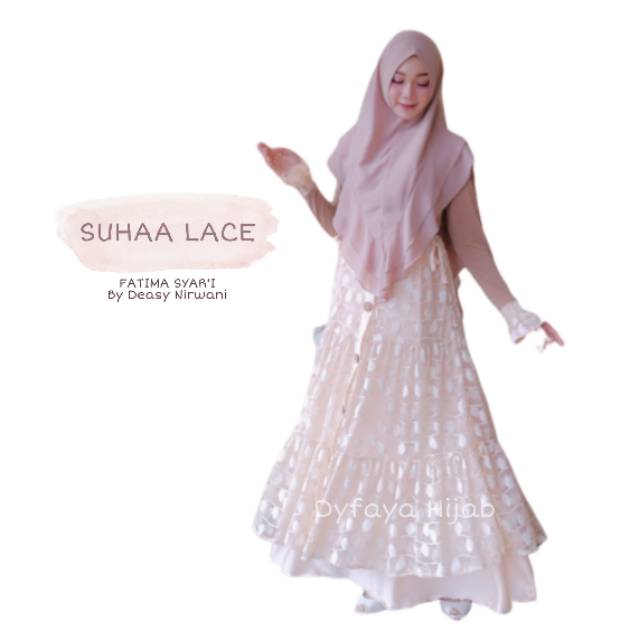 GAMIS SYARI "SUHAA LACE DRESS " FATIMA SYAR'I By Deasy Nirwani