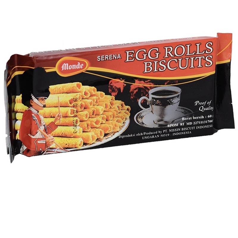 

MONDE SERENA EGG ROLL 60GRAM / BISKUIT SERENA EGGROLL