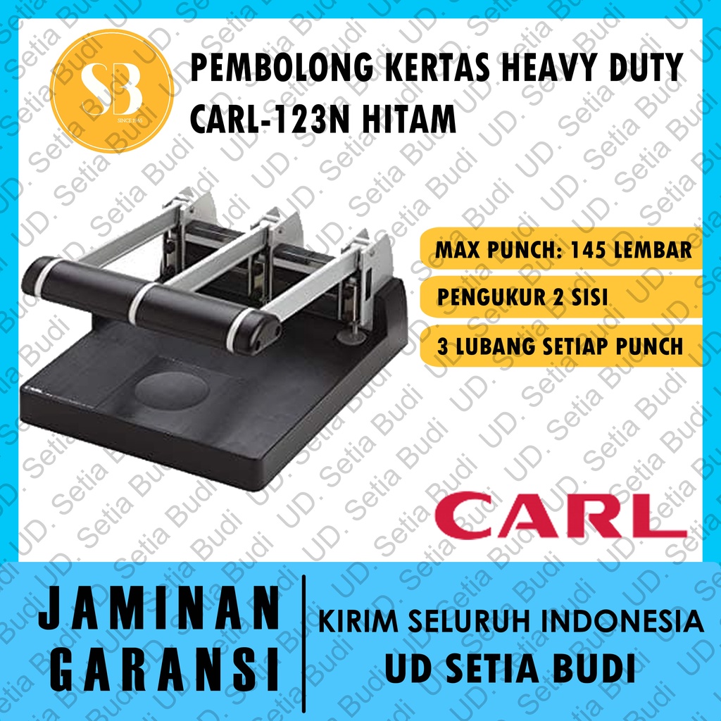 Pembolong Kertas Heavy Duty Punch / 3 Hole Heavy Duty Punch Carl 123N