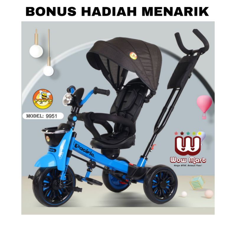 Pacific Tricycle Bike Anak // Sepeda Roda Tiga Dilengkapi Lampu // Jr Pc-9951